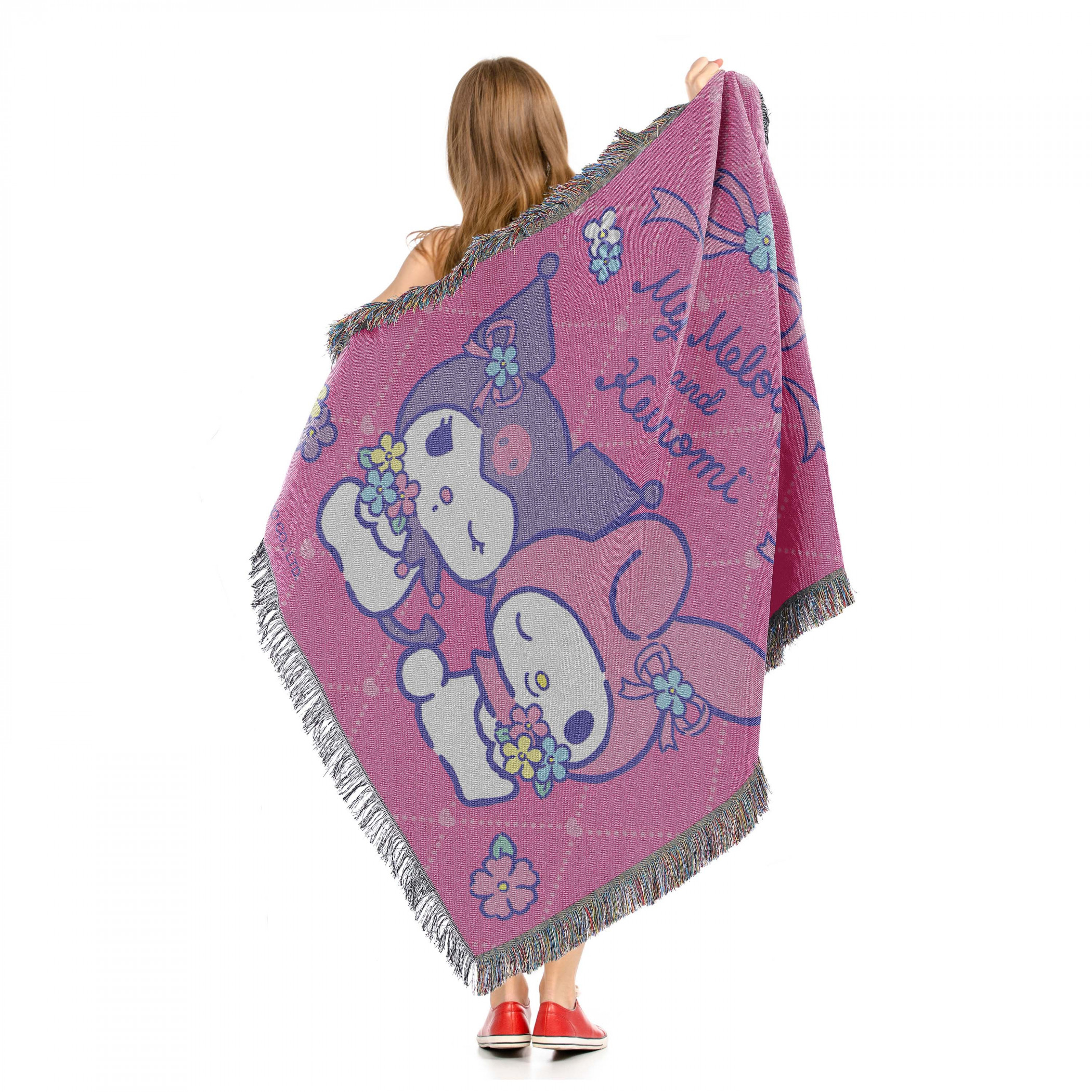 Sanrio Kuromi & My Melody Opposites Attract Tapestry Throw Blanket 48"x60"